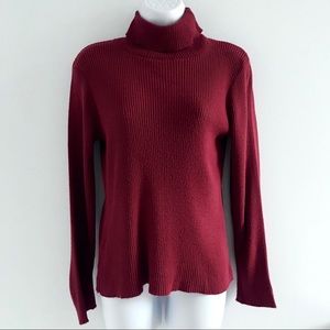 Smart Set Vintage Burgundy Wine Color Turtle Neck Long Sleeve Top 90’s Y2K
